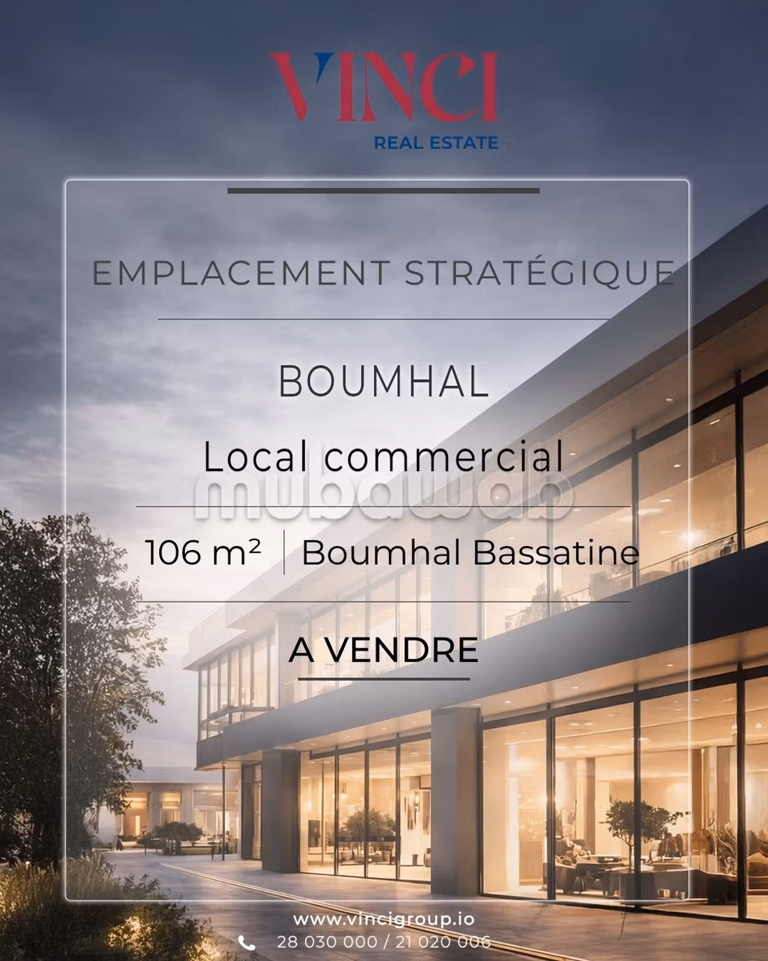 A VENDRE local commercial 106M² -BOUMHAL